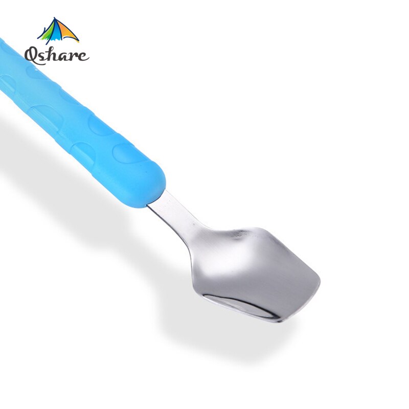 Qshare-vajilla de jirafa para bebé, cuchara de postre para niños, tenedor cuchara de alimentación, artículos de alimentación para bebé, vajilla para niños