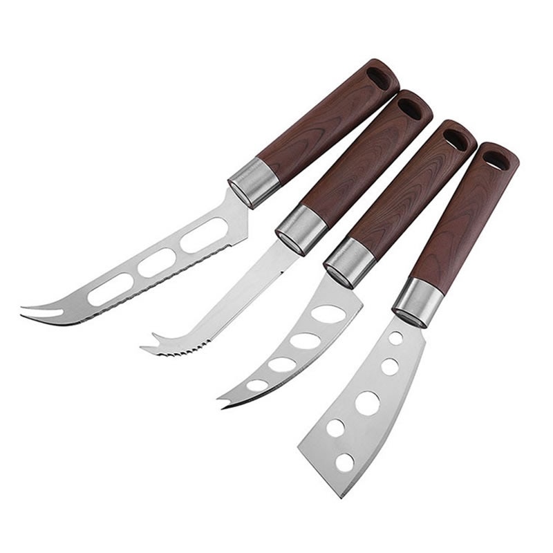 Goodfeer Rvs Kaas Mes Met Gevorkte Tip Gekarteld Gat Boter Vork Slicer Cutter Kaas Gereedschap Keuken Accessoires