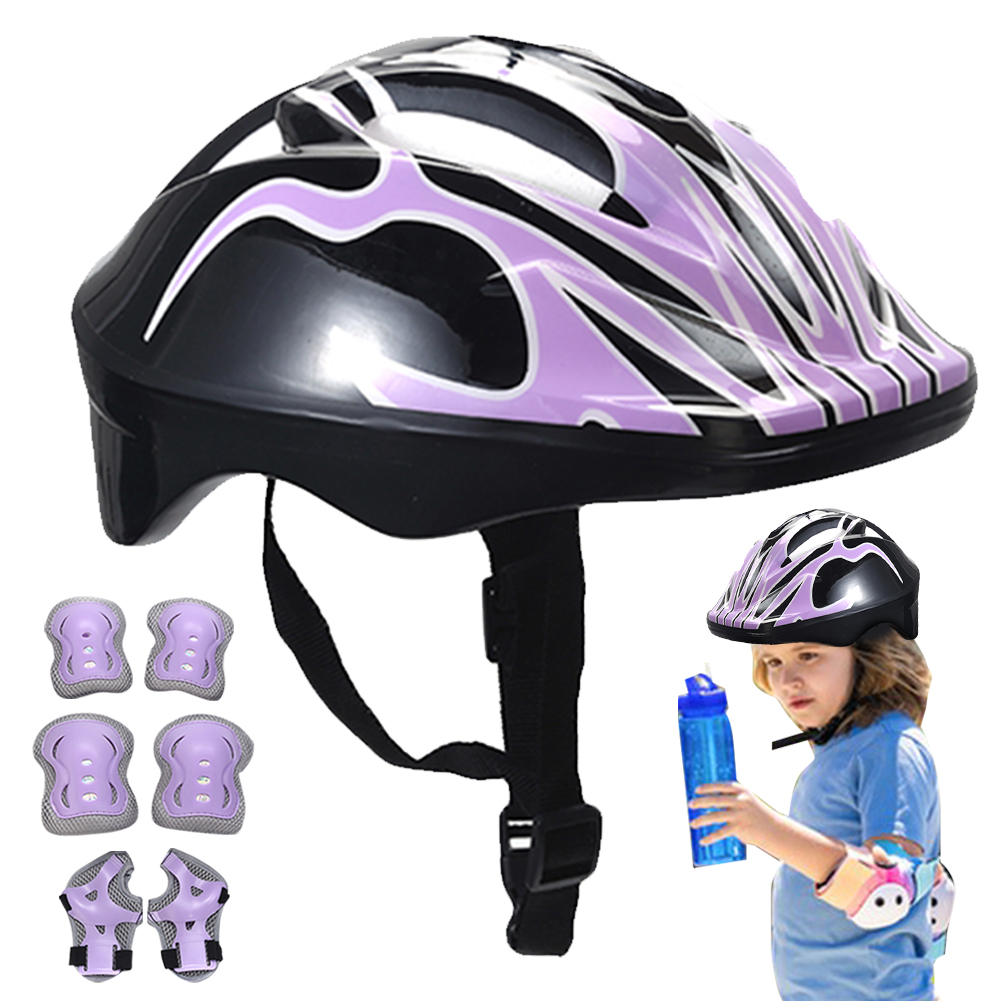 Kids Safety Helmet Knee Elbow Pad Set Toddler Helmet with Protective Gear Set for Bicycle Cycling Skateboard Scooter Skating: Blue
