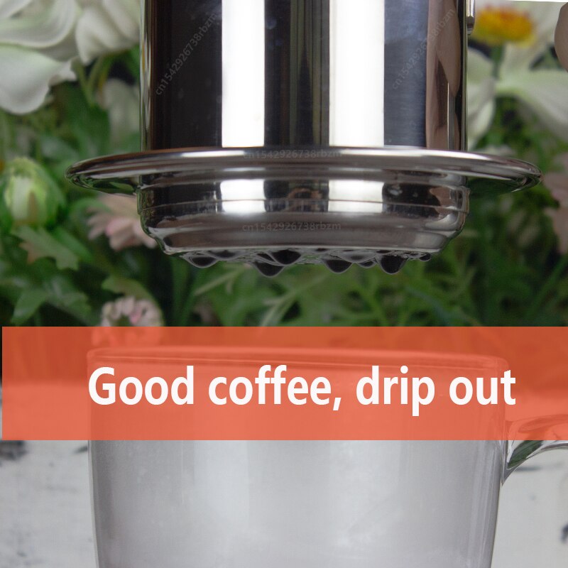 Vietnam Stijl Koffie Filter Mok Cup Kruik Rvs Metalen Koffie Drip Cup Filter Maker Zeef Koele Perfecte Coffeeware