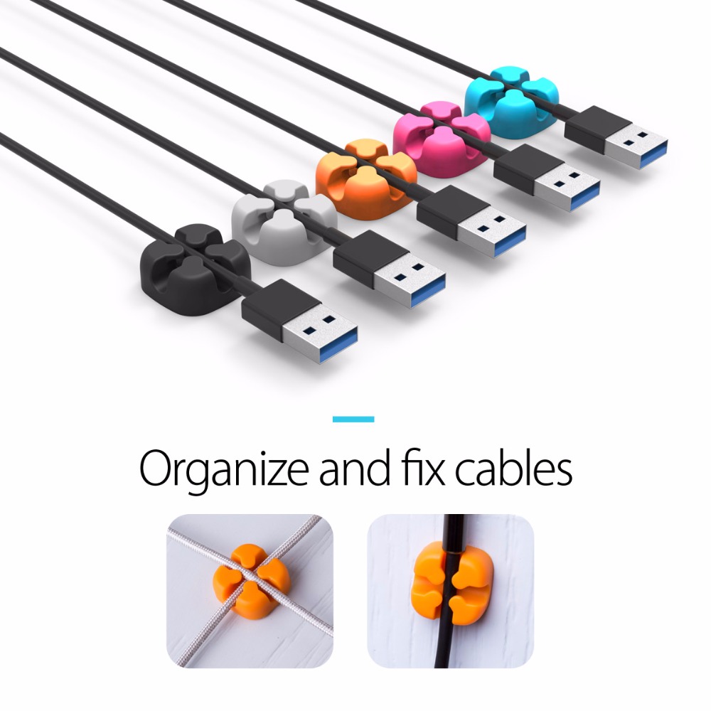 ORICO CBSX Cable Winder Silicone Cable Organizer USB Cable Management Clips Cable Holder For Mouse Headphone Earphone