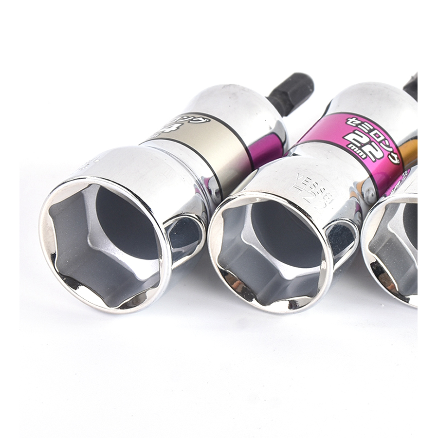 VESSEL Socket Wrench 1/4'' Hex Socket Nut Driver Drill Bit Adapter Electric Screwdriver Tool Accessories No.SL Series