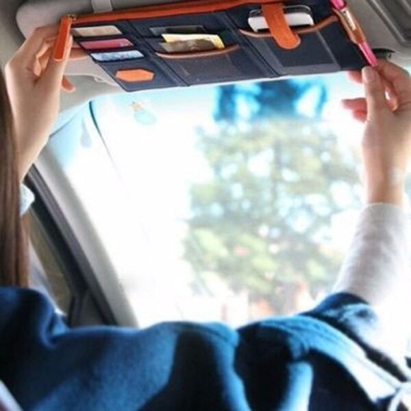 Interior Accessories Auto Sunshade Cover Car Sun Visor CD Holder Phone Hanging Bag