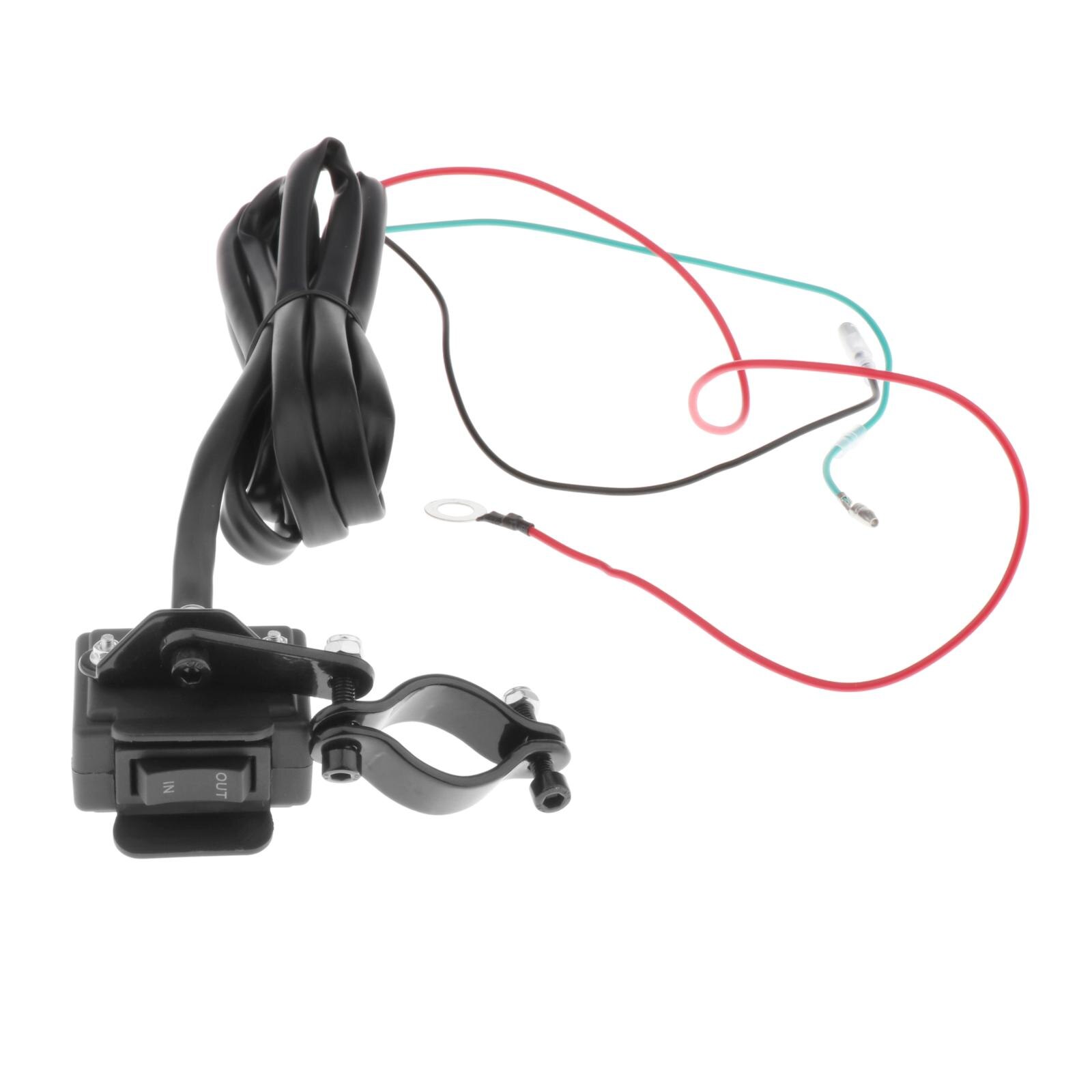 12V ATV UTV Winch Rocker Handlebar Thumb Switch for All Winches with 2.5m Line, Easy to Install