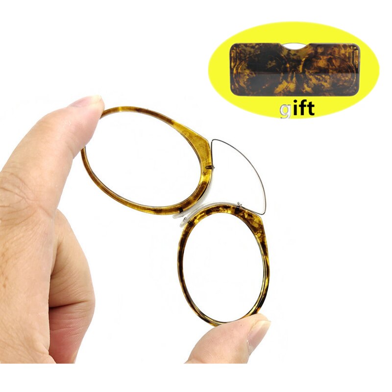 Männer Lesebrille Tr90 flexibel Mini Clip Nase Lesebrille Frauen Leopard Jahrgang Presbyopie Brille mit fallen