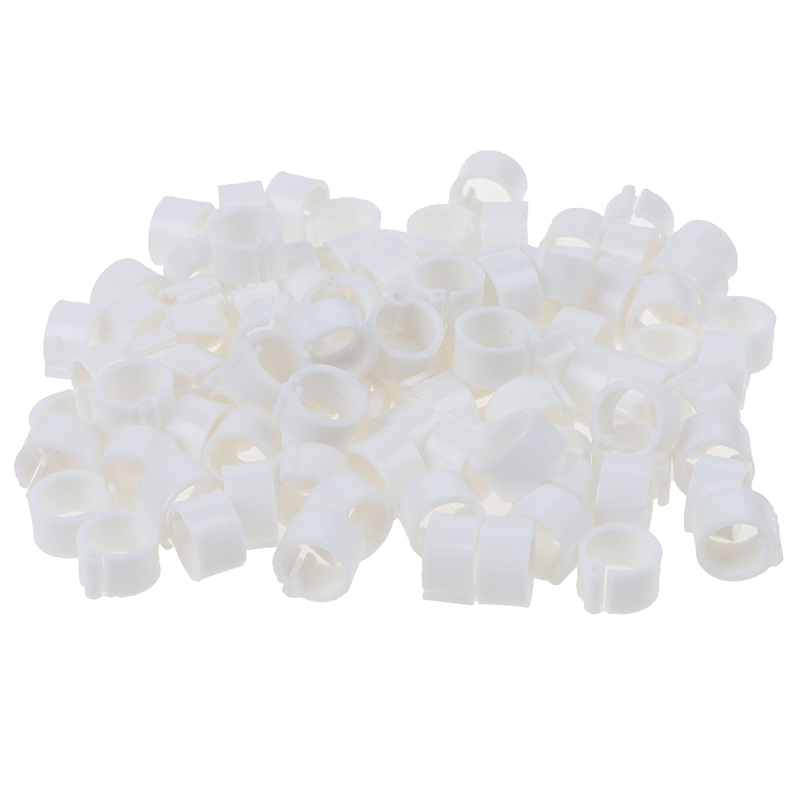 100 Stks/partij Binnendiameter 8Mm Duif Been Gevogelte Duif Vogel Papegaai Clip Ringen: White