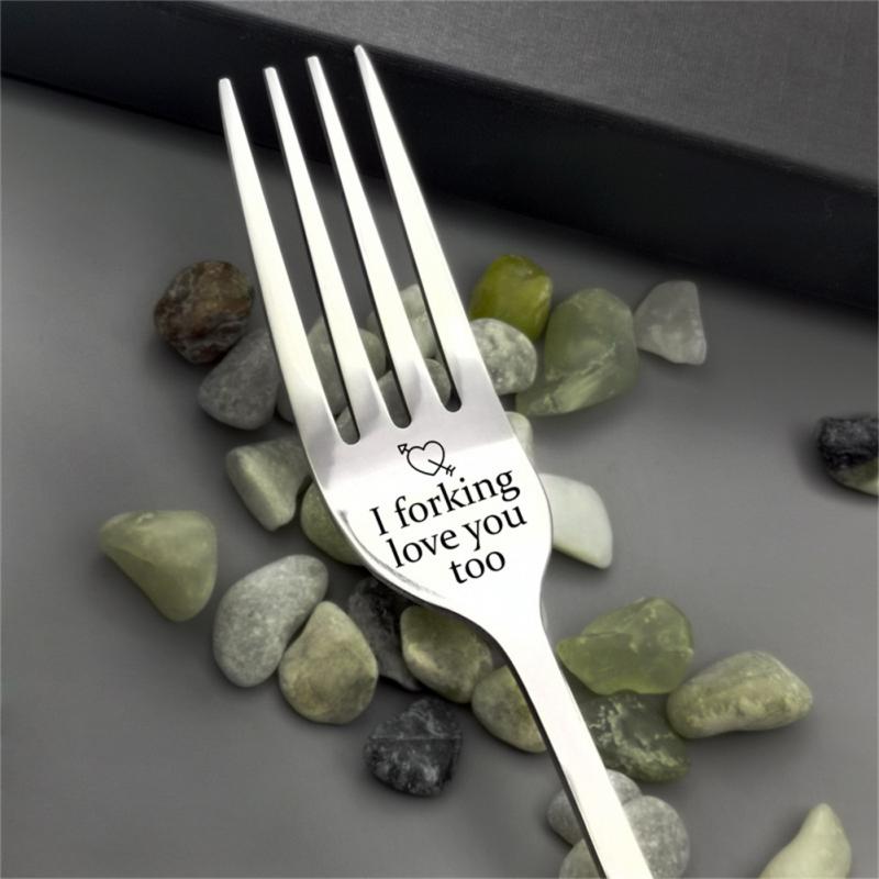 Fork With Blessing Words Stainless Steel Blessings Fork For Relatives Tableware Funny Engraved Fork For Boyfriend: 04