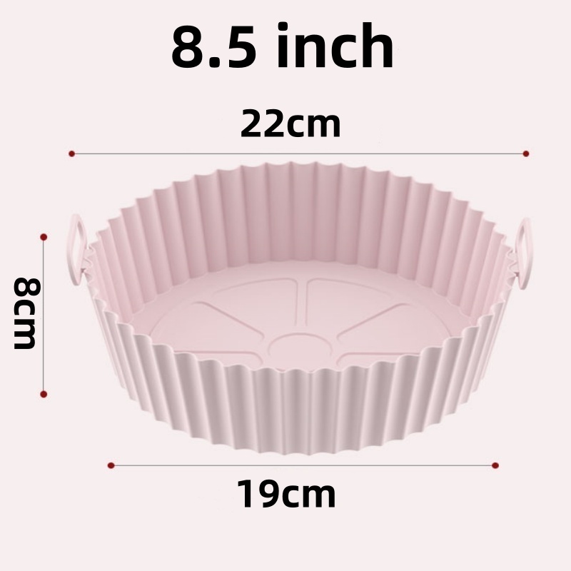 Plateau de cuisson de four réutilisable, friteuse à Air, moule rond en Silicone, Pizza poulet frit, panier en Silicone, poêle antiadhésive, accessoires de cuisson: Gris foncé
