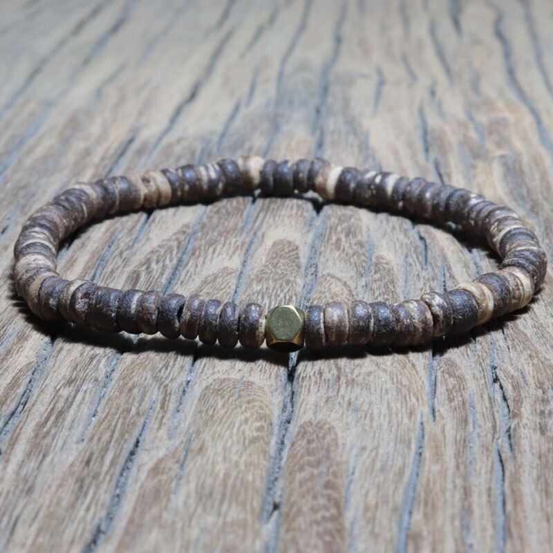 Minimalistischen 4mm Natürliche Holz Armbinde Für Männer Jahrgang Strang Braslet Perlen Unregelmäßigen Wenge Holz Brazalete Für Männliche Joyas