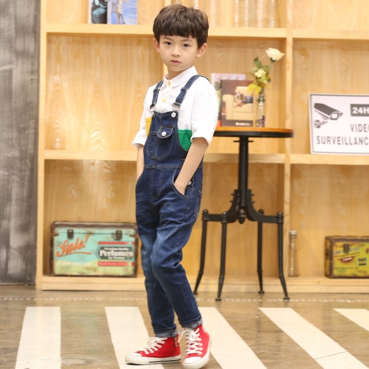 Jongen Overall Kids Denim Jumpsuit Kinderen Overalls Jeans Lente Meisjes Herfst Jongens Jeans Broek Cowboy Zakken Outwears 2-15T