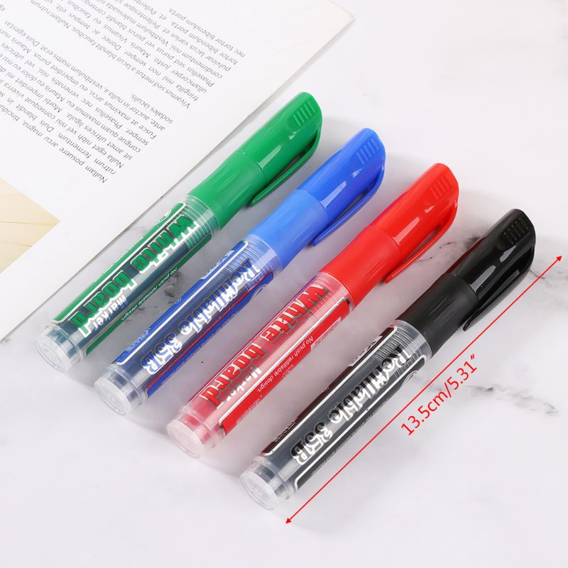 5 Pcs Erasable Whiteboard Marker Pen Dry-Erase Sign Ink Refillable Office School Supplies Student