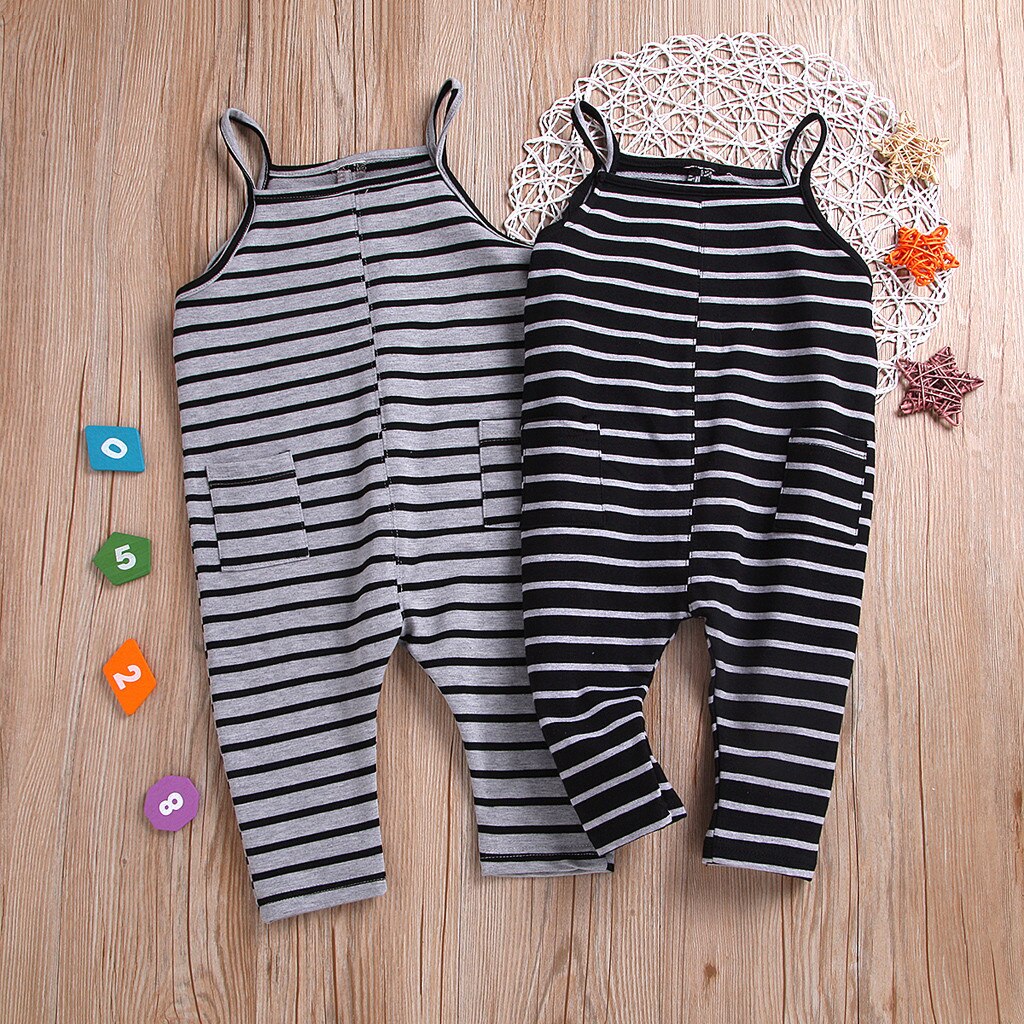 Peuter Baby Jongens Meisjes Broek Streep Jarretel Jumpsuit Uitloper Kind Meisje Kleding Zachte Warme Zakken Broek Voor Meisjes