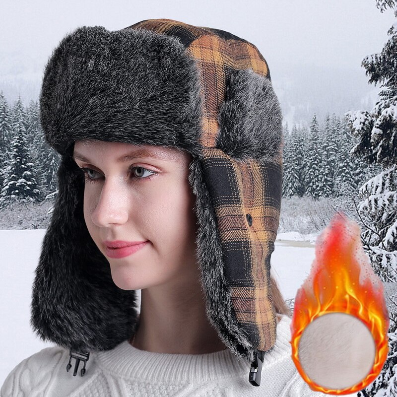 Wintermutsen heren dames warme mutsen plus fluwelen koudebestendige verstelbare mutsen winddichte gezichtsbedekking skimutsen sets gymmutsen: Pet bruin