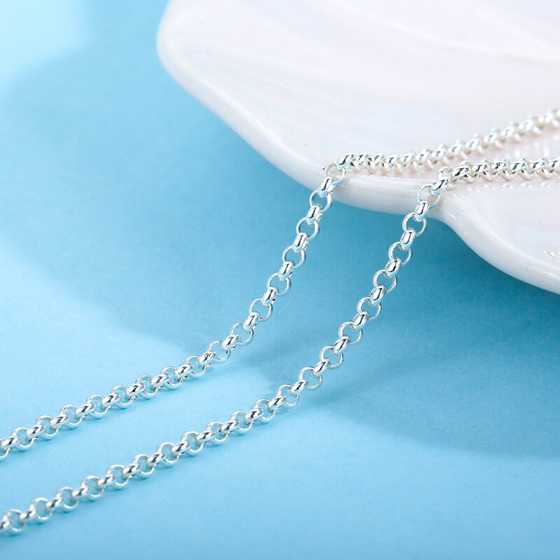 Sa sølv  s925 halskæde 16/18 tommer  s925 sterling sølv tilbehør kæde matching: Kæder / 46cm