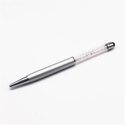 Crystal Ballpoint Pen Touch Screen Stylus Pen Useful 2 in 1 Tablet Pen For Pad Phone Smart Phone: Silver