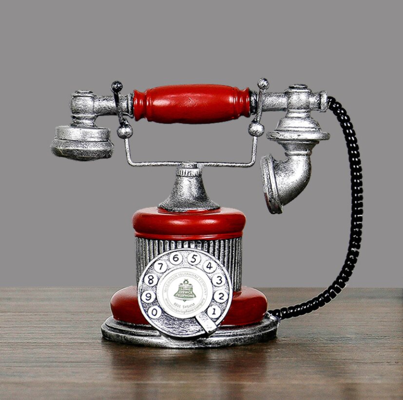 Gammel kafé bar årgang telefonvindu dekorasjon modell dekorasjon harpiks telefon håndverk til hjem innredning: 4