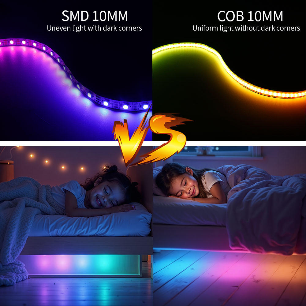 Bande lumineuse Led COB RGBIC W2812B, DC5V, WS2812, 160/180/240 diodes/Pixels/m, haute densité, adressable individuellement, couleur de rêve