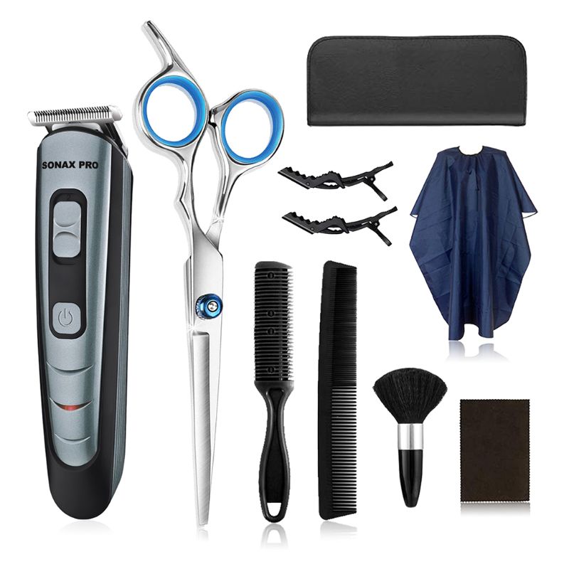 Mens Baard Trimmer Draadloze Tondeuse Tondeuse Schaar Kam Kit