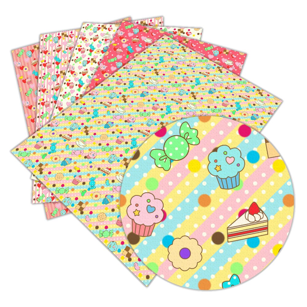 30 cm x 136 cm dessertmønster trykt hårsløyfe i kunstskinn gjør-det-selv dekorasjonshåndverk  l081 l082 l086 l087 l099 l100