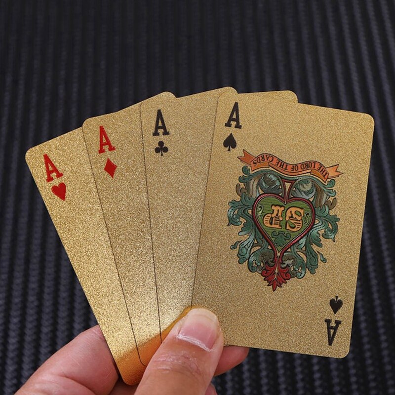 Waterproof Poker Set Deck Gold Foil Playing Cards Board Game ic Cards