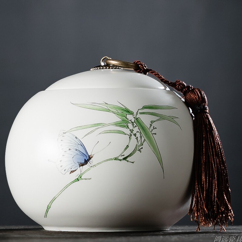 Large capacity Ceramic Tea Caddy Portable Sealed travel Tea Jar Candy coffee Storage Spice Container Tea Boxes storage tank: B