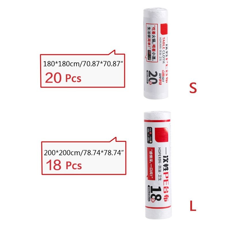 1Roll Disposable Table Cloth Party Table Cover Tablecloth 180x180cm/200x200cm