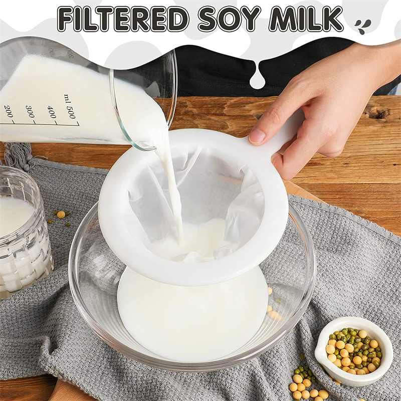 Colador de malla de nailon para cocina, alimentos y yogur, colador de malla de plástico con asa para filtrar jugo, leche, café de soja, miel