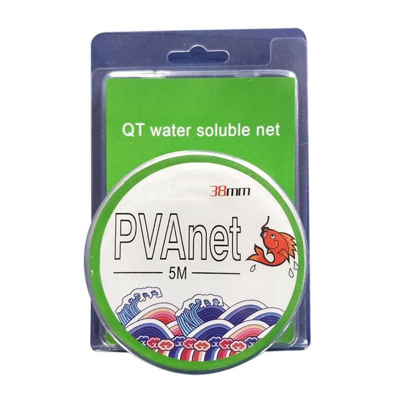 PVA Mesh Soluble Fishing Nets 5M 25mm 37mm Carp Fishing Feeder Trap Bait Bag Nets Soluble In Water To Beat The Nest: 38mm  in Blister