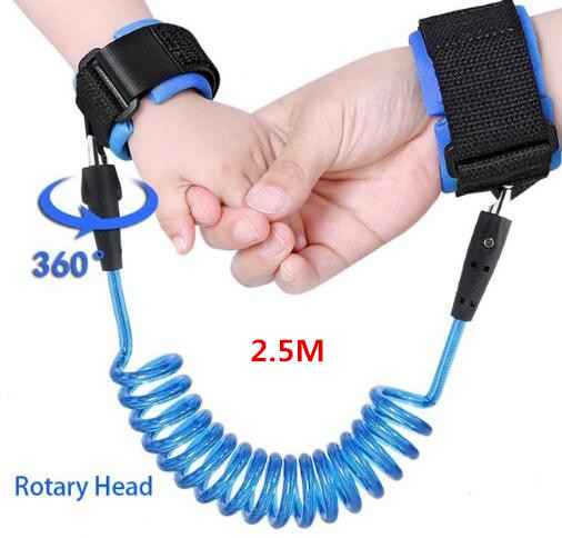 Kids Wrist Link Toddler Baby Kids Safety Harness Child Leash Anti Lost Wrist Link Traction Rope Anti Lost Bracelet: 2.5M blue Rotary