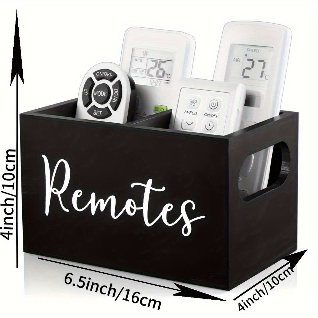Caja de madera para almacenamiento de Control remoto, caja de almacenamiento de partición de madera, cesta de clasificación de escritorio para sala de estar, caja decorativa de almacenamiento