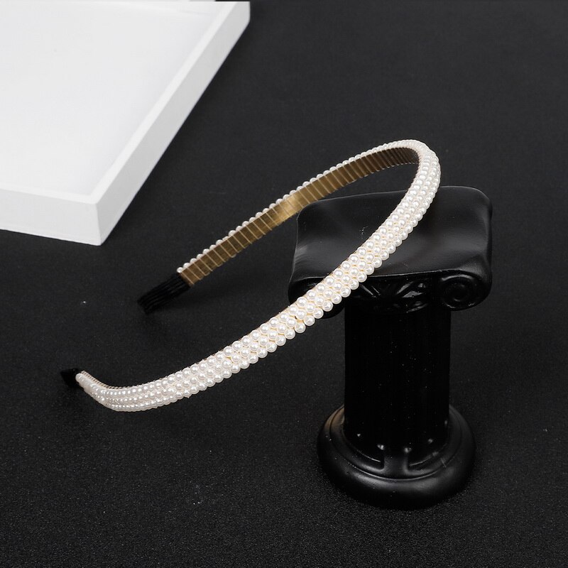 1PC Unique Hair Accessories Women Seaside Party Graceful Beautiful White Imitation Pearl Korean Headband Valentines: 05