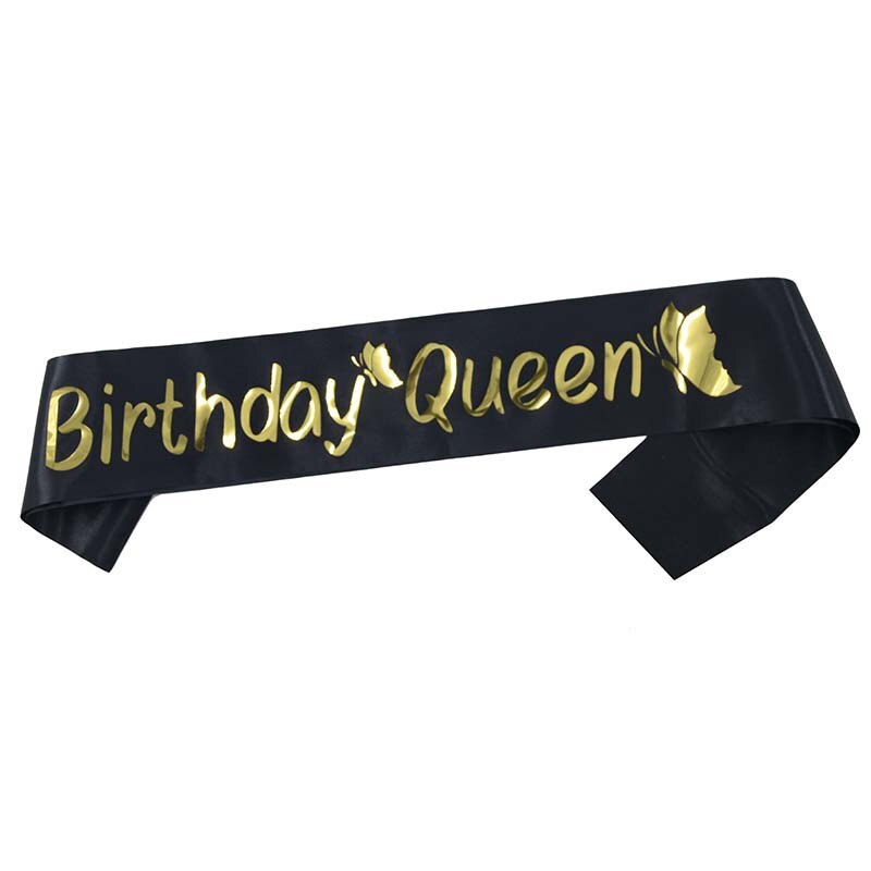 Birthday Queen Sash Crown Tiara Headband for Women Girls Happy 30th 40th 50th 60th 70th Birthday Party Decorations Favors: Sash A