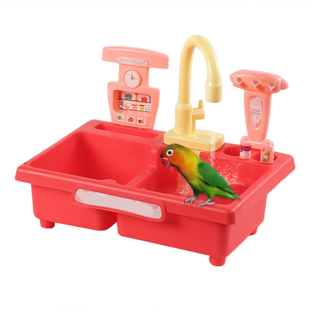Bird Feeder Automatic Parrot Bathtub Swimming Pool Faucet Parrot Bath Shower Water Dispenser Bird Cage Bathroom Parrot pet Toys