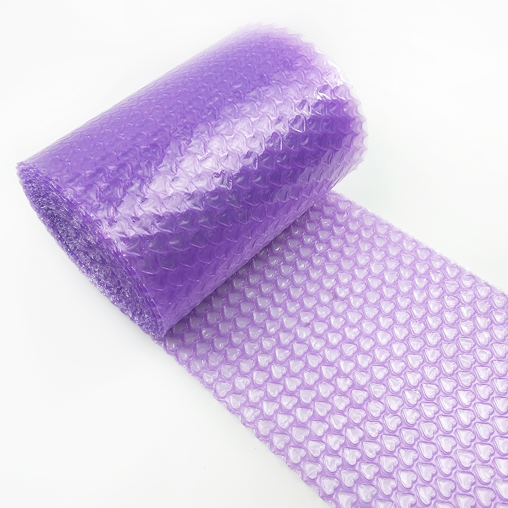 20Cm X 5M/Roll Liefde Hart-Vorm Mini Air Bubble Film Wrap Verpakking Filler Party gunsten Bruiloft Festival Decoratie: Purple