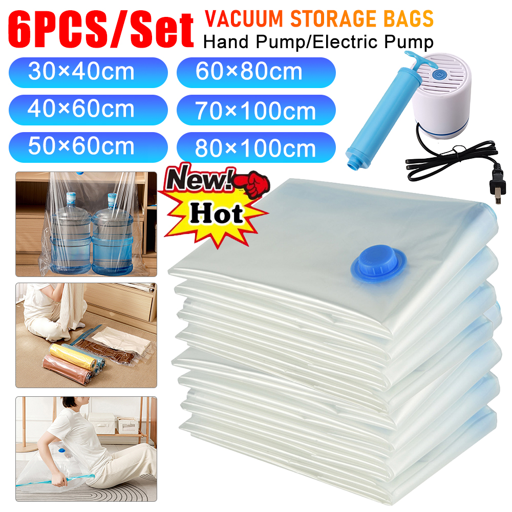 Bolsas de almacenamiento al vacío con válvula, bolsa de almacenamiento de espacio comprimido plegable transparente, organizadores de paquetes de sellado de viaje para paño de toalla