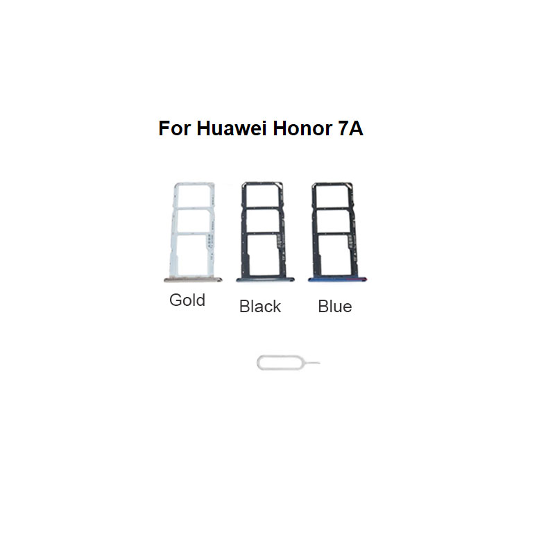 Nieuw Voor Huawei Honor 7A 7C 7S P Smart Sim Card Tray Slot Houder Socket Adapter Connector Reparatie Onderdelen vervanging: honor 7A blue