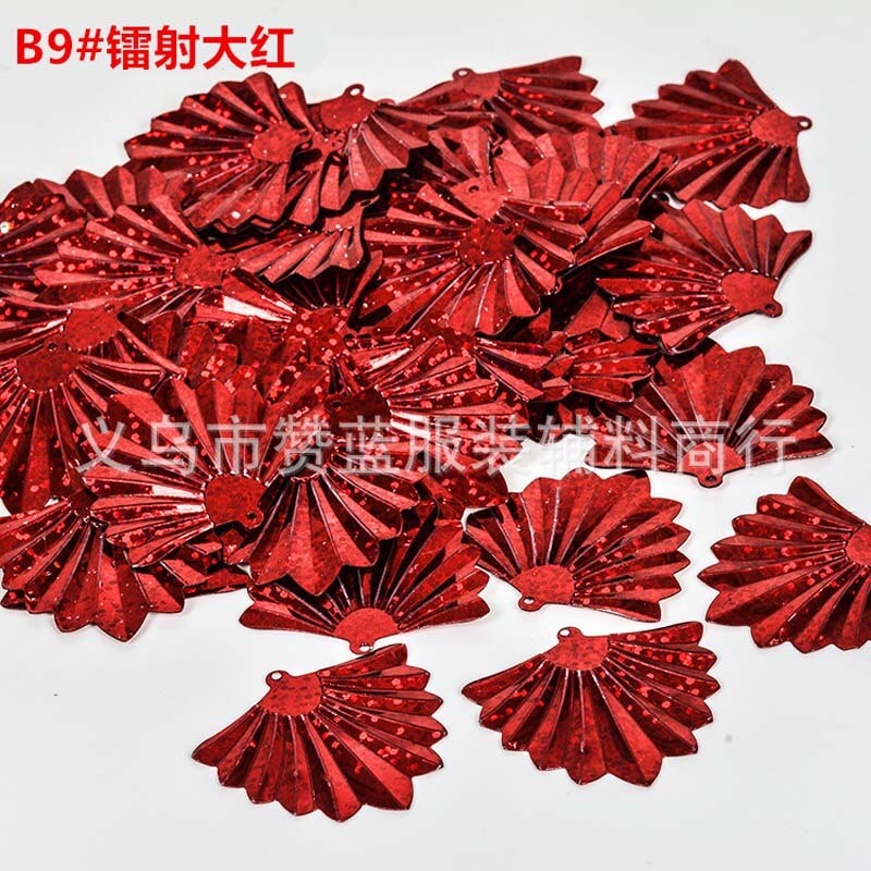 35 × 37mm waaiervormige kralen pailletten diy handgemaakte kleding accessoires materiaal feestdecoratie pailletten  jj386
