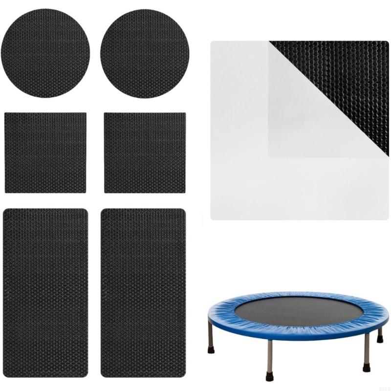 R6FE 6Pcs Trampoline Mat Hole Fix Patches Trampoline Repair Adhesive Patches Mat Repair Patches Trampoline Repair Patches Set