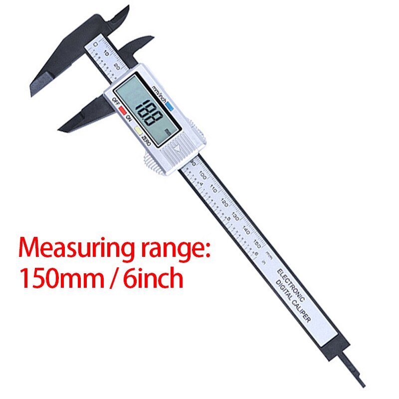 Digital Vernier Calipers 6 inch Electronic Vernier Caliper 100mm Calliper Micrometer Digital Ruler Measuring Tool 150mm 0.1mm: Silver 150mm