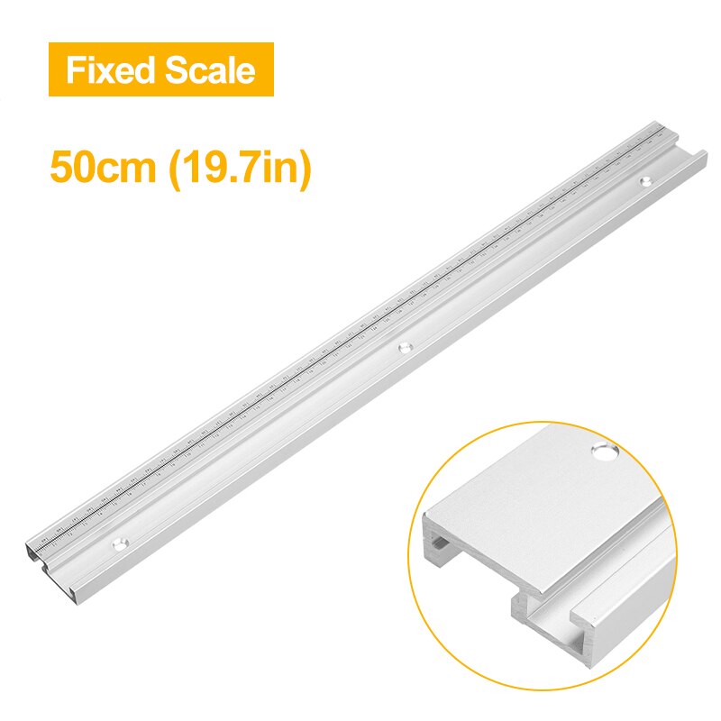 300-800mm t-track met schaal, legering t-tracks, t-sleuf, verstekrailstopper, houtbewerking, zaagtafel, werkbank, doe-het-zelfgereedschap, accessoires: Vast 500mm