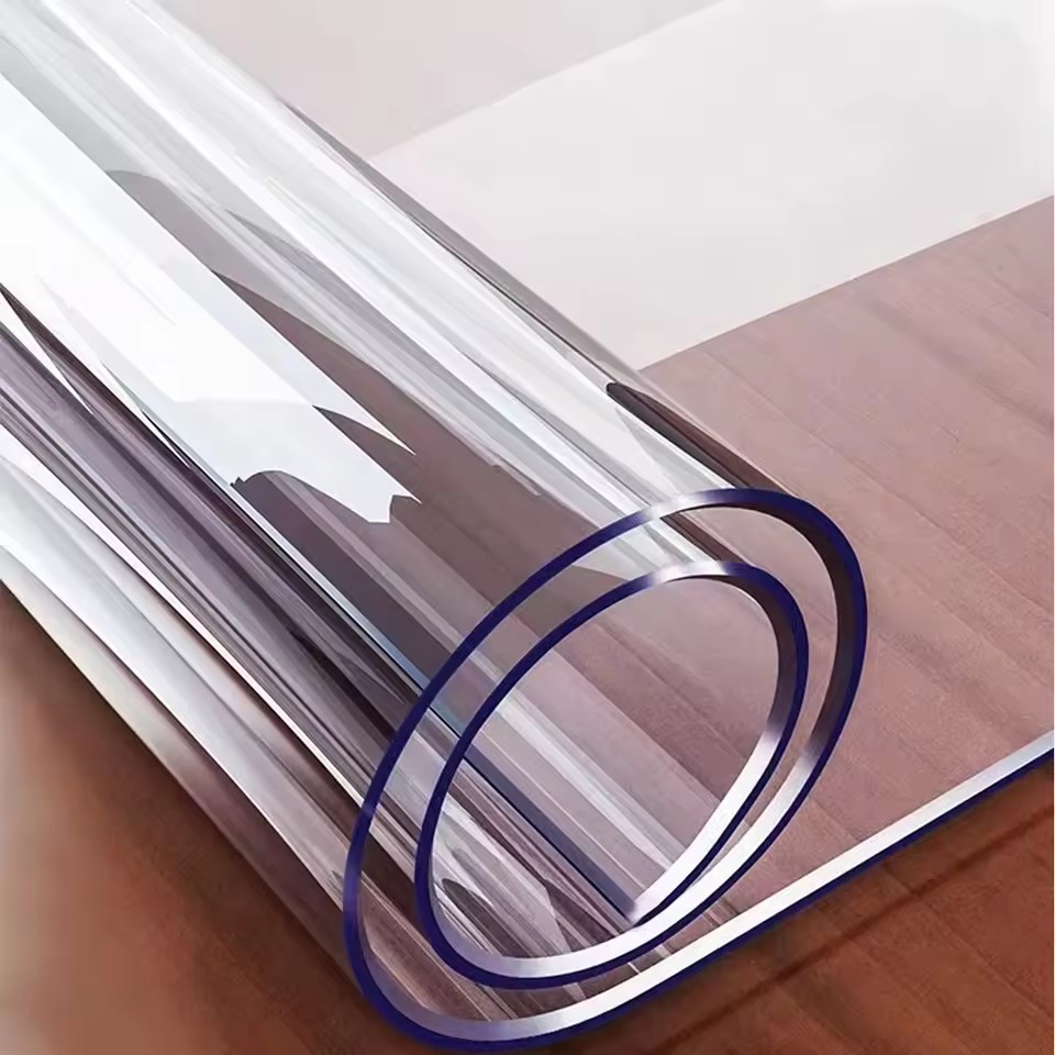 Mantel de vidrio suave, mantel transparente de PVC, impermeable, a prueba de aceite, cubierta de mesa Rectangular para cocina y comedor, transparente mate