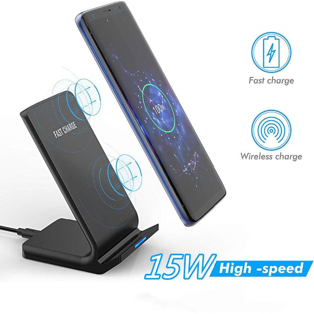 FDGAO 15W Fast Qi Wireless Charger for iPhone 12 11 Pro X XS Max XR 8 Samsung S10 S9 S20 Galaxy Note 20 10 Quick Charging Stand