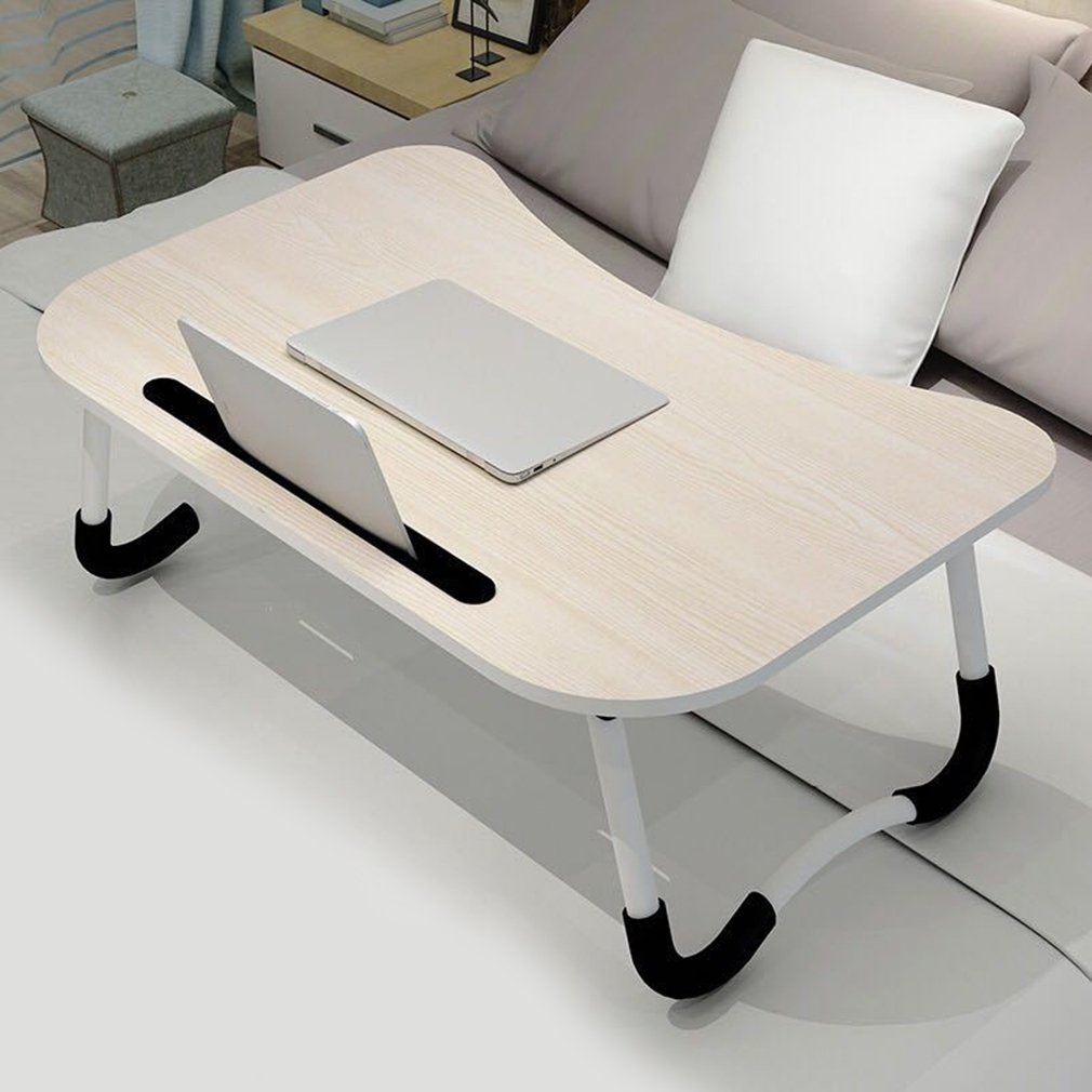 Lazy Desk Computer Folding Table Laptop Desk Bed Folding Table Simple Folding Desk Non-Slip Card Slot Computer Desk