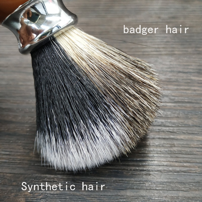 Dscosmetic pure badger haar en synthetisch haar knopen scheerkwast met hars en metalen handvat