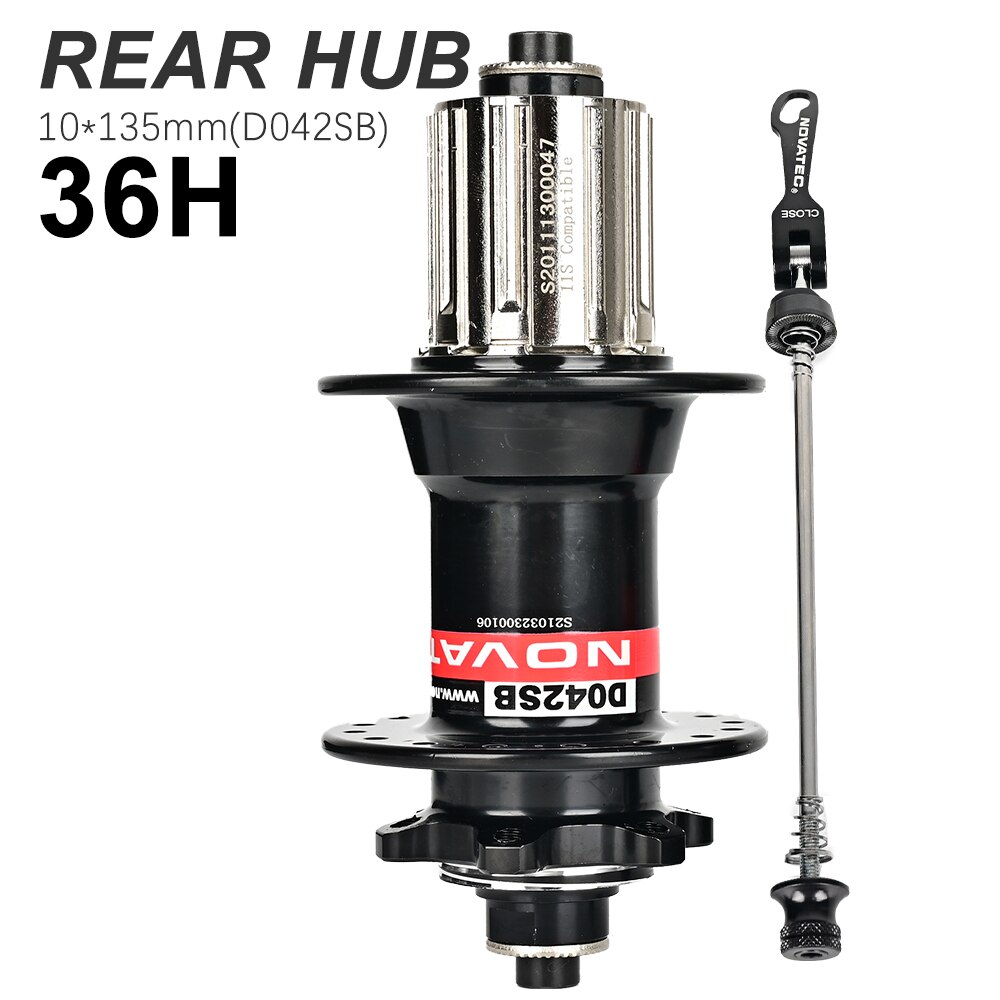 Novatec Hub 28H 32H 36H MTB hub D041SB D042SB freno de tarjeta de disco bujes de bicicleta de montaña bujes de bicicleta 4 rodamientos HG 8 -11 velocidades rojo negro: Amarillo claro