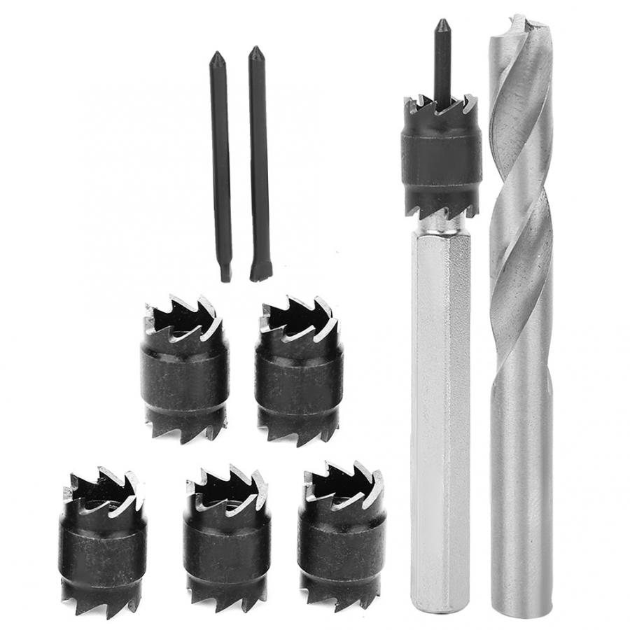 9Pcs 3/8 Inch HSS Spot Weld Cutter Set Double Sided Blade Rotary Spot Weld Cutter Drilling Tool Fittings
