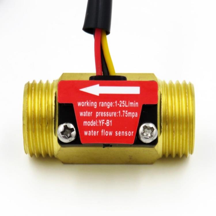 Water flow sensor 4 minute Hall flowmeter Full copper shell pulse flow sensor B1