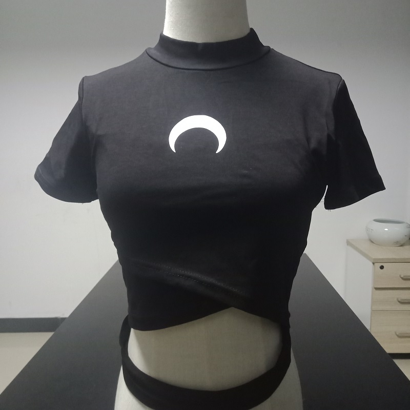 Witch Moon Goth Shirt Women T-Shirts Moon Tops Tee for Gothic Girl Pastel Goth Aesthetic Clothing Cotton Short Tshirt Hipster