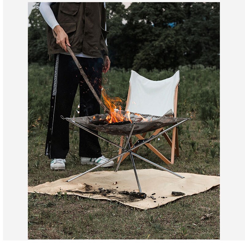 Menfly camping palonestomatto kannettava palonkestävä lasikuitu sammutuspeite kangasmatto megaterminen grillausalusta
