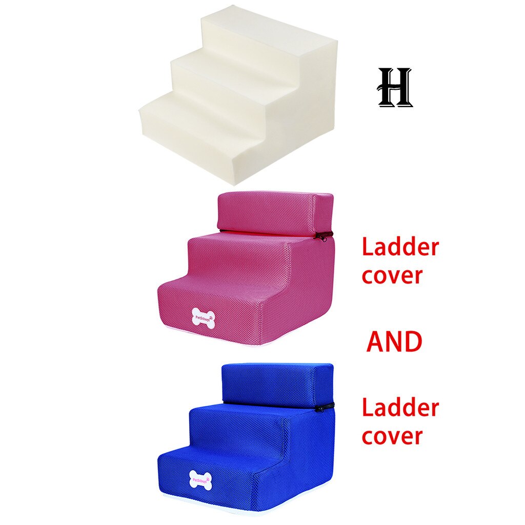 Lit escalier pour animal domestique | Échelle 2/3 pour animal domestique, maison pour chien, chiot, lit en tissu maille pliable, lit amovible pour animal, lit pour chat, chien, rampe pour chiot, fournitures pour chiot: H